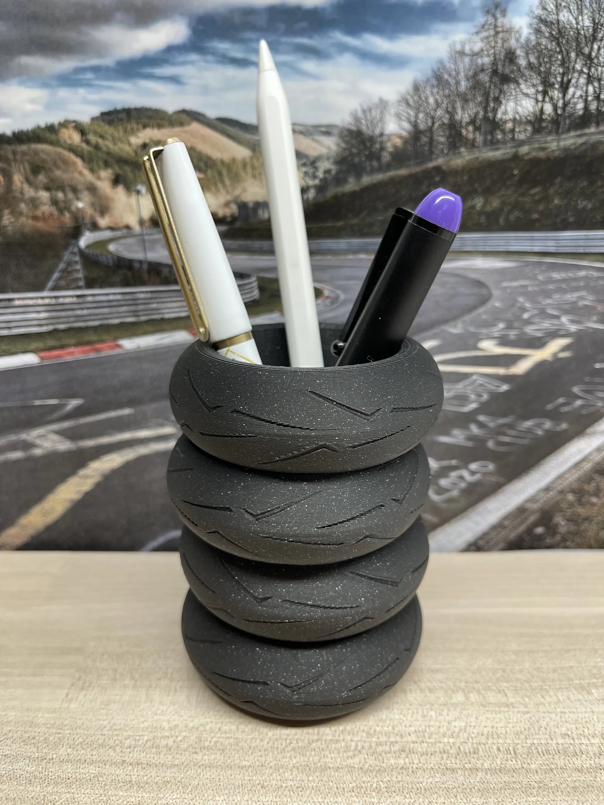 Motorcycle Tire Pen Holder- Desk Organizer