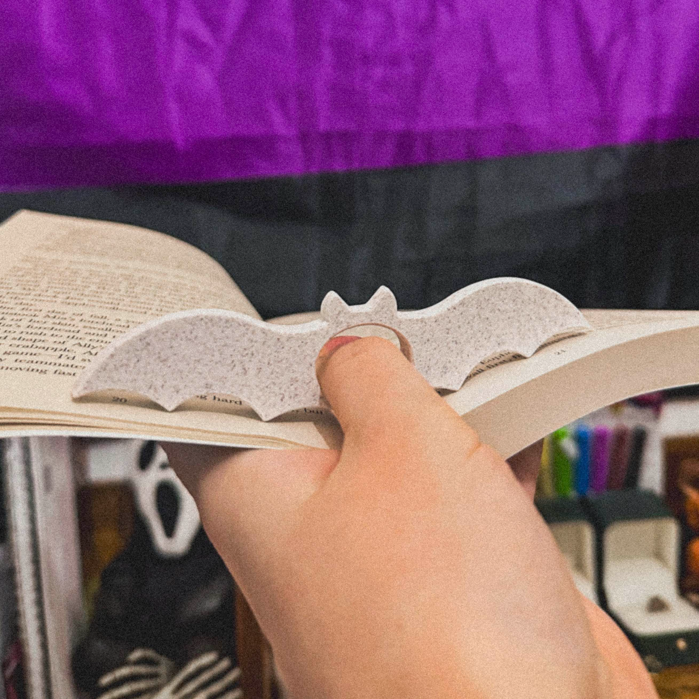 Mysterious Book Page Holder Bat