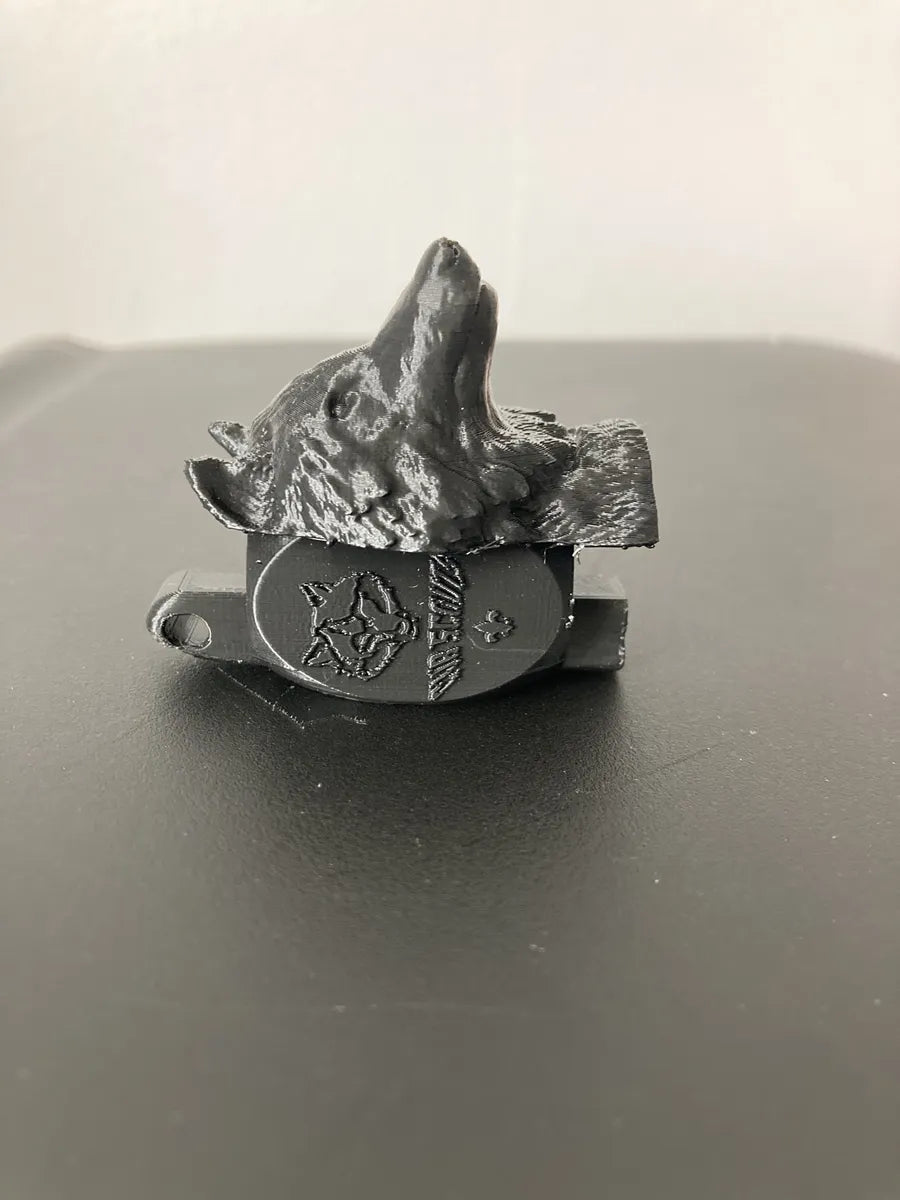 Wolf Neckerchief Scout Slide - Built-in Emergency Whistle