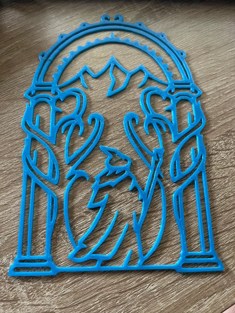 "LOTR Doors of Durin w Gandalf Wall Art Decor "