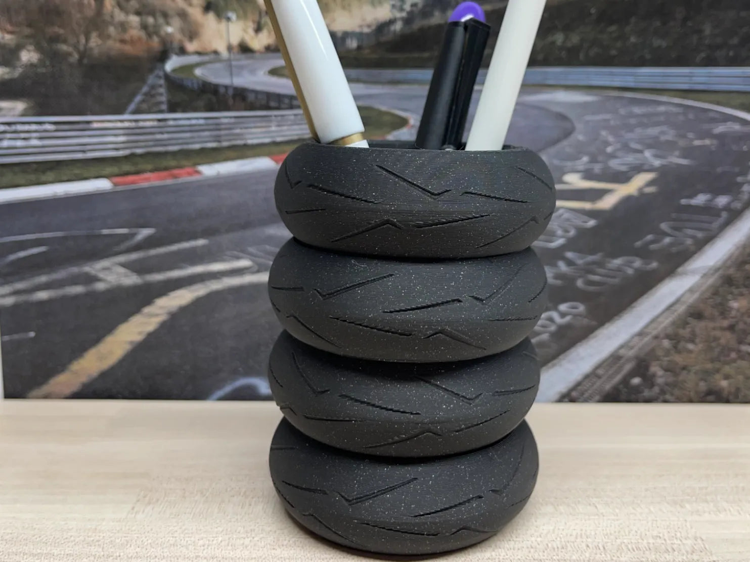 Motorcycle Tire Pen Holder- Desk Organizer