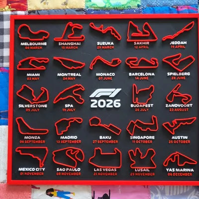 Formula 1 2026 circuit map display on black background