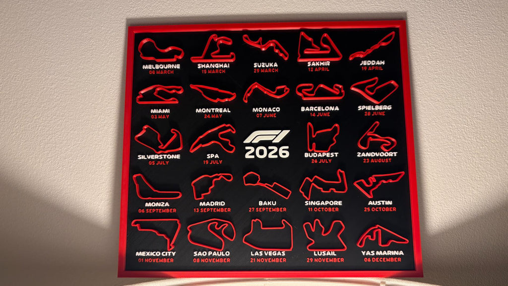 F1 race track wall art close-up detail