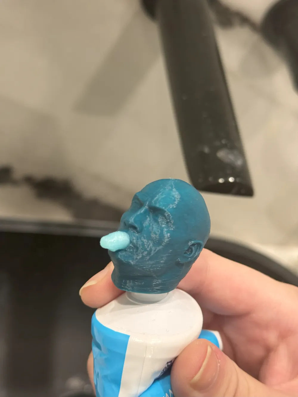 3D Printed Dwayne 'The Rock' Johnson Toothpaste Cap - Humorous Dispenser