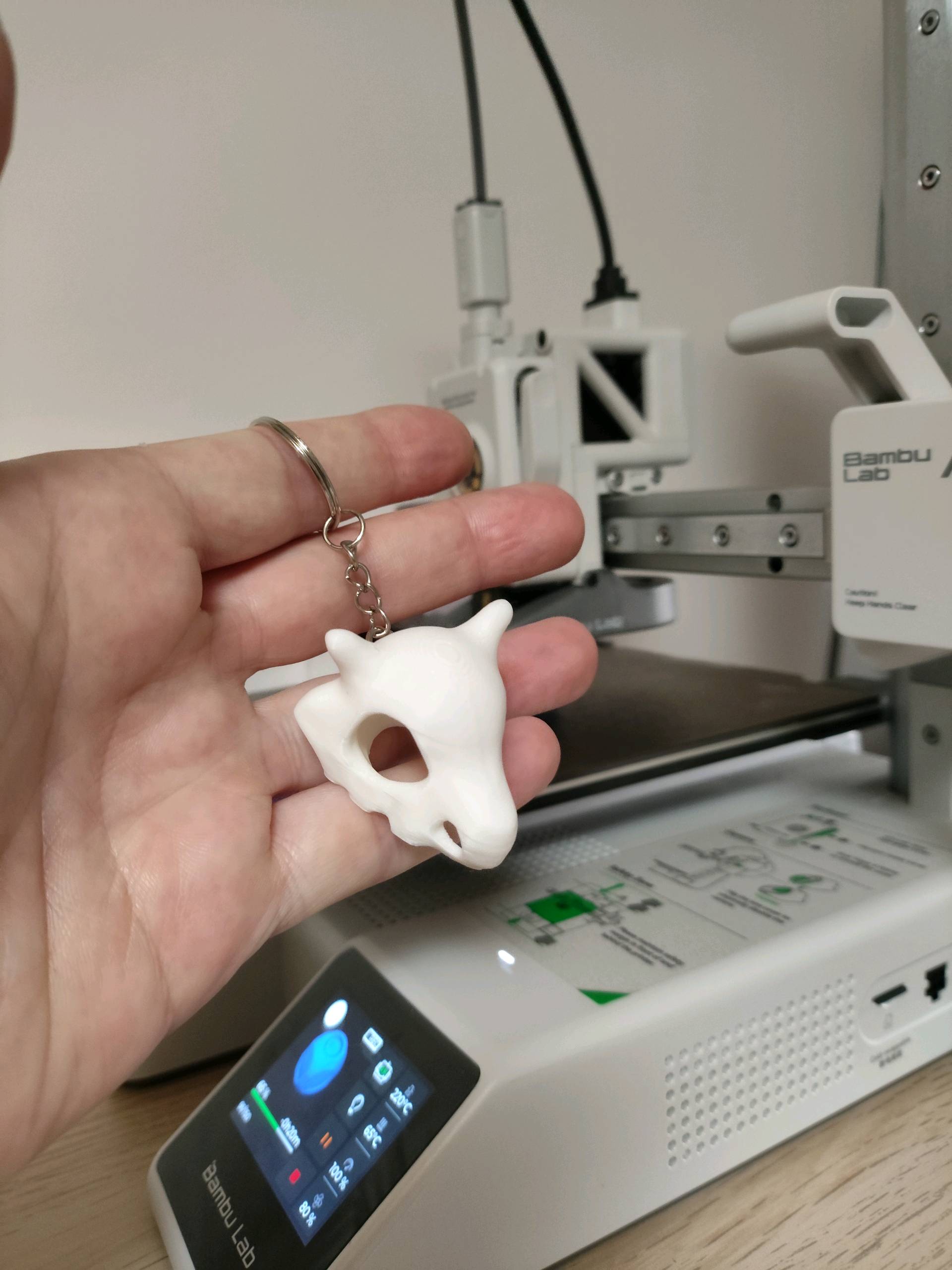 Cubone Pokemon Skull Keychain