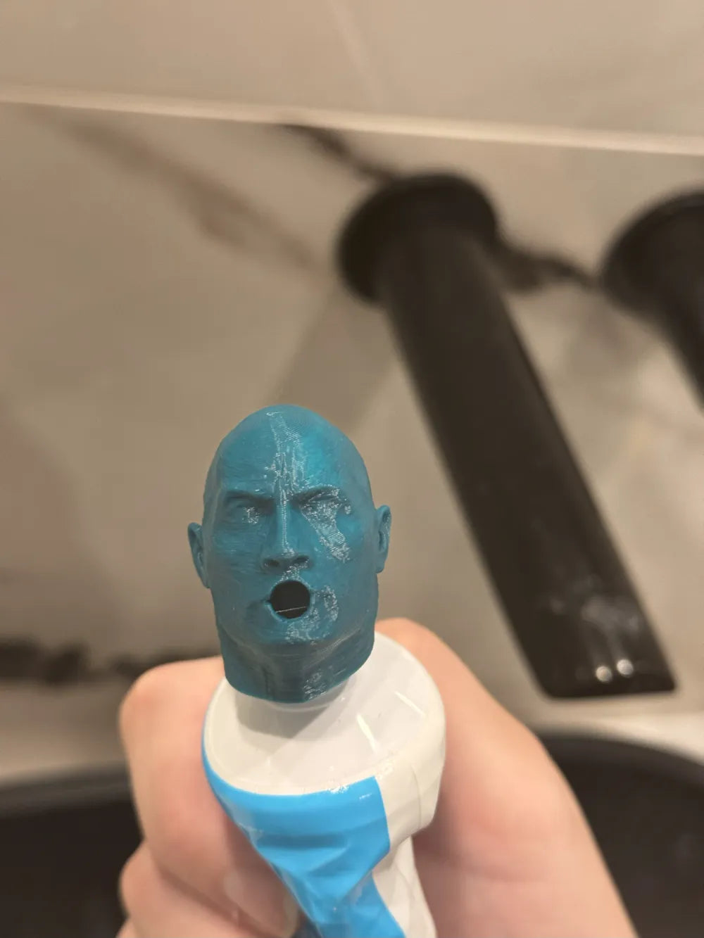 3D Printed Dwayne 'The Rock' Johnson Toothpaste Cap - Humorous Dispenser