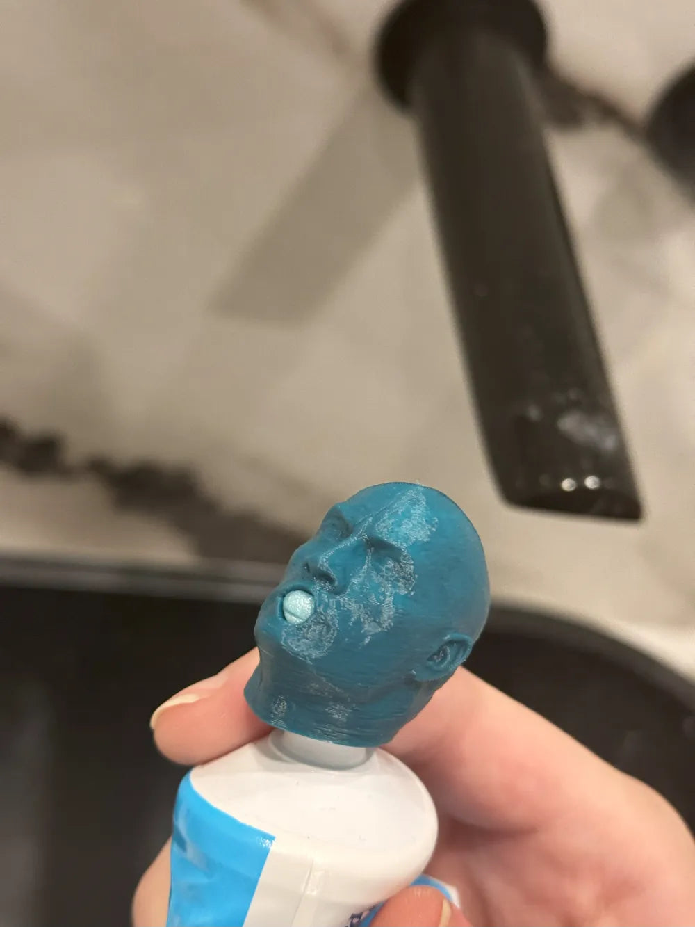 3D Printed Dwayne 'The Rock' Johnson Toothpaste Cap - Humorous Dispenser