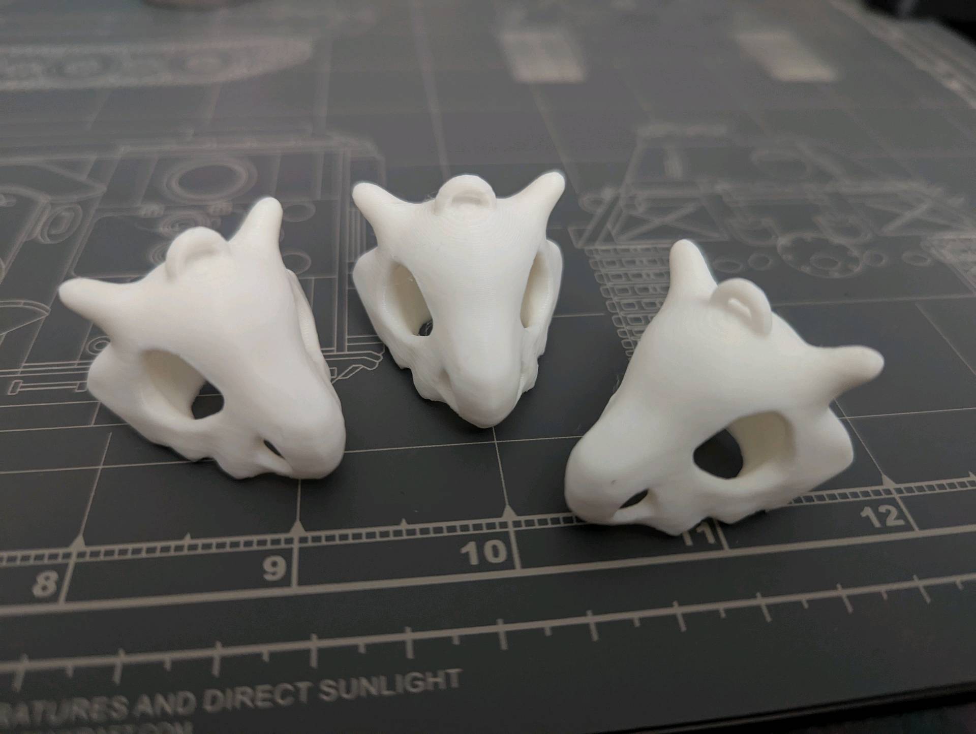 Cubone Pokemon Skull Keychain