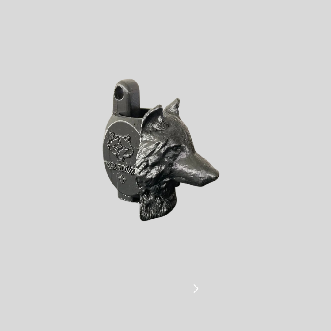 Wolf Neckerchief Scout Slide - Built-in Emergency Whistle
