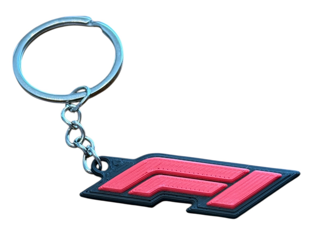 Formula 1 Logo Keychain – 3D Printed F1 Keyring