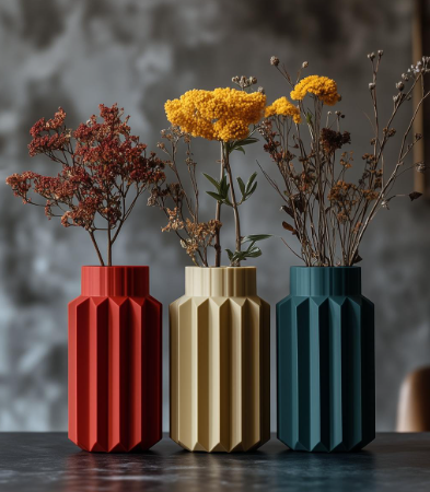Geometric Trio Vases – 3D Printable Modern Design Set