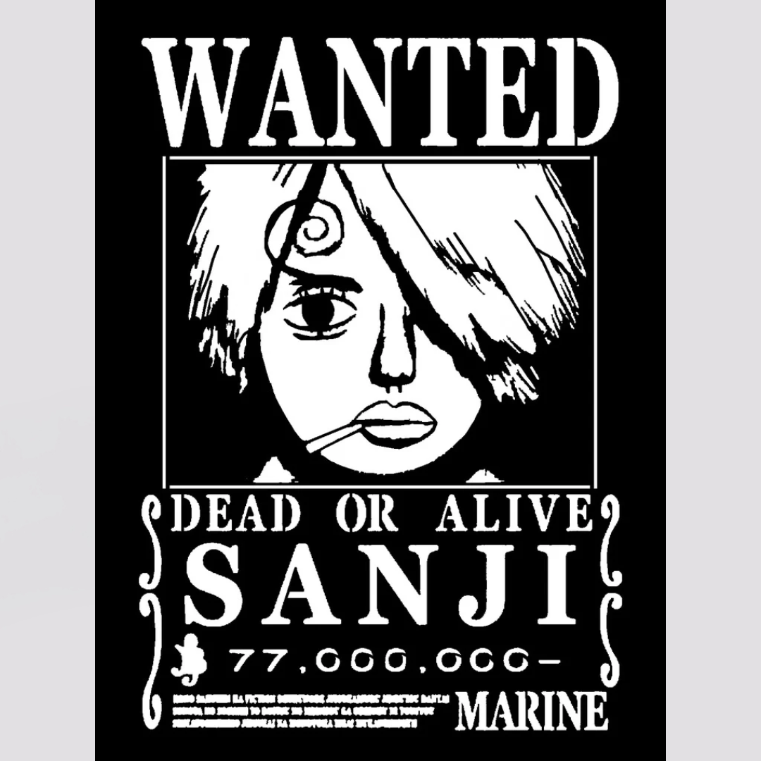Wanted Poster Sanji stencil