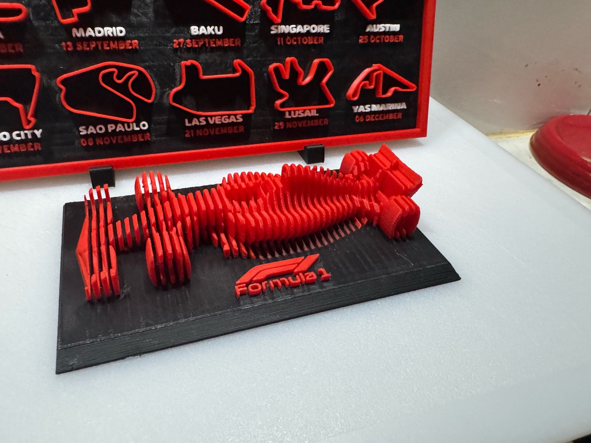 3D Layered Formula 1 Car Sculpture – Modern F1 Desk , Shelf Display & Wall Art