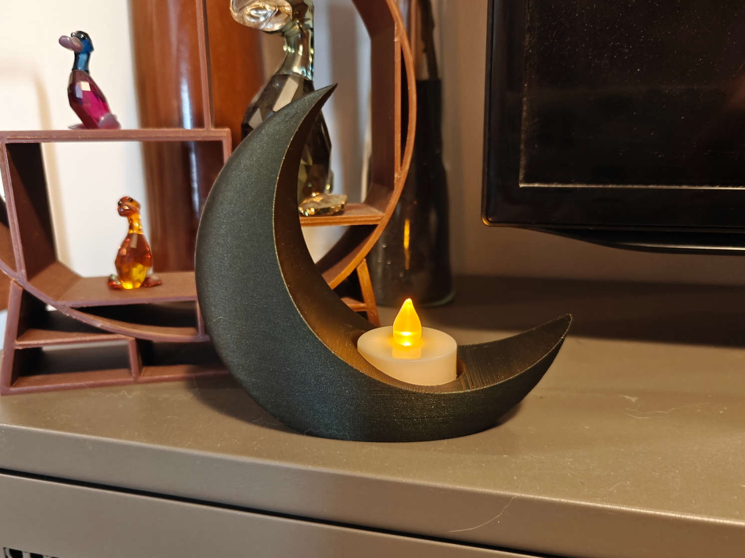 Elegant Crescent Moon Candle Holder