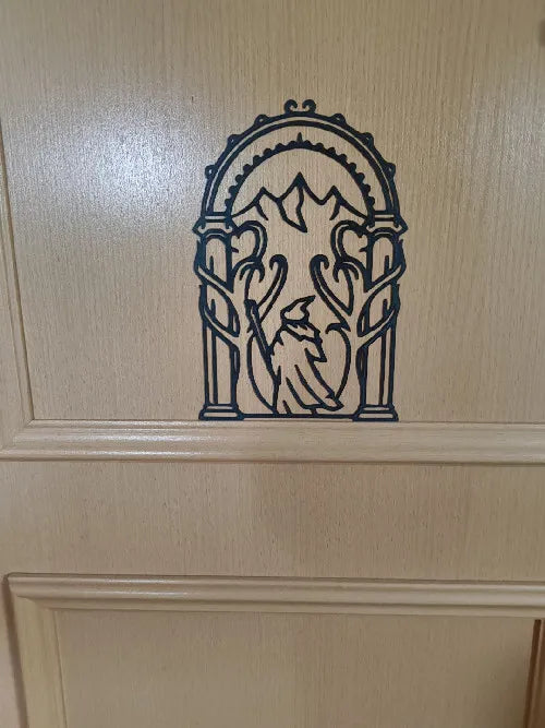 "LOTR Doors of Durin w Gandalf Wall Art Decor "