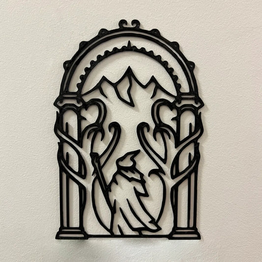 "LOTR Doors of Durin w Gandalf Wall Art Decor "