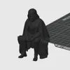 Sad Darth Vader sitting on a ledge figurine!