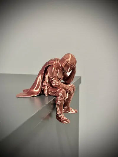 Sad Mandalorian on a ledge Figurine!